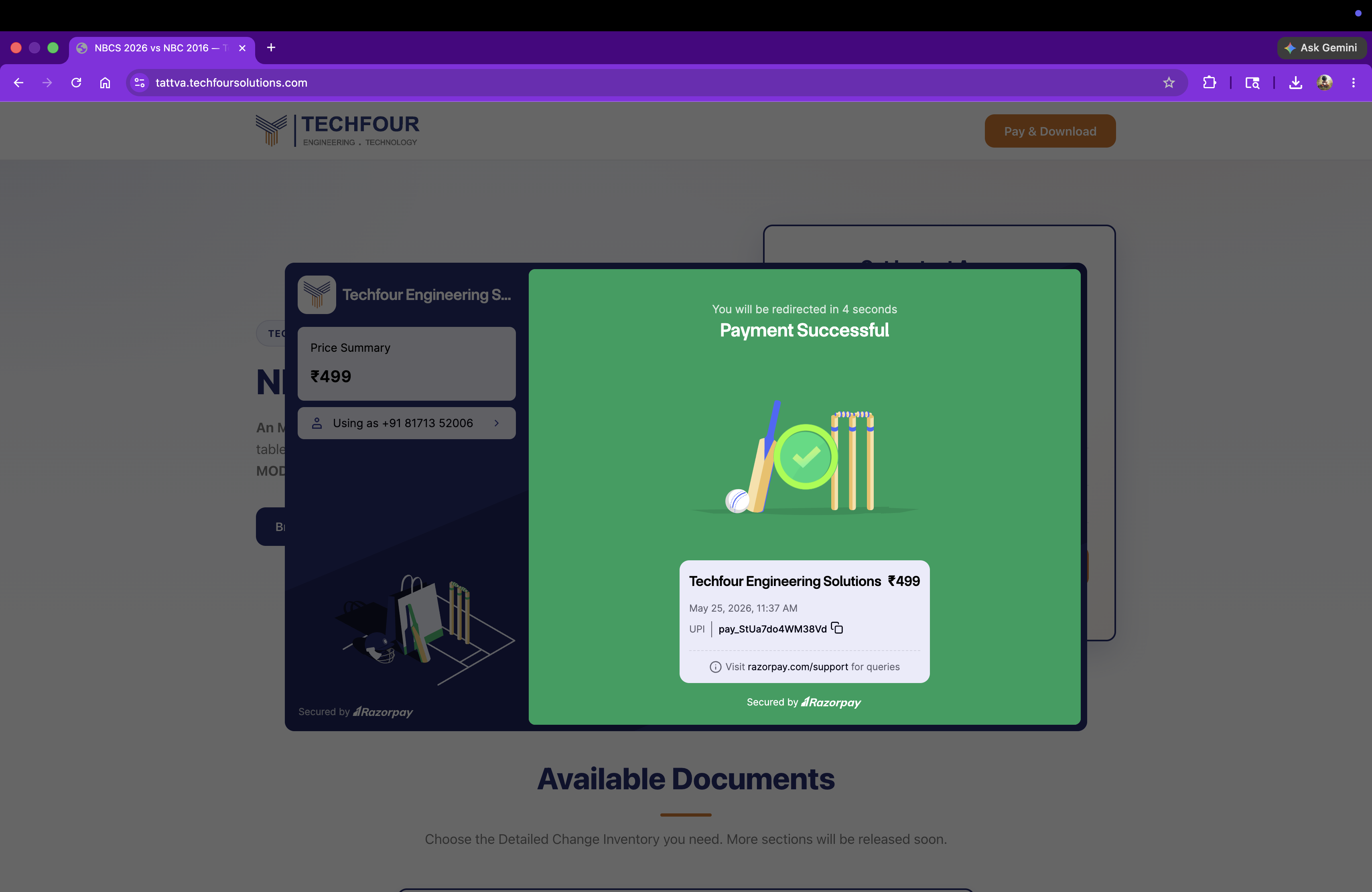 Step 7 — Payment successful